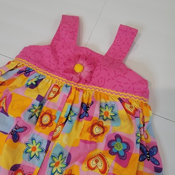 Smocked Bubble Chicken Noodle San Francisco Romper Multi Color Size 9M Flowers - Picture 2 of 12